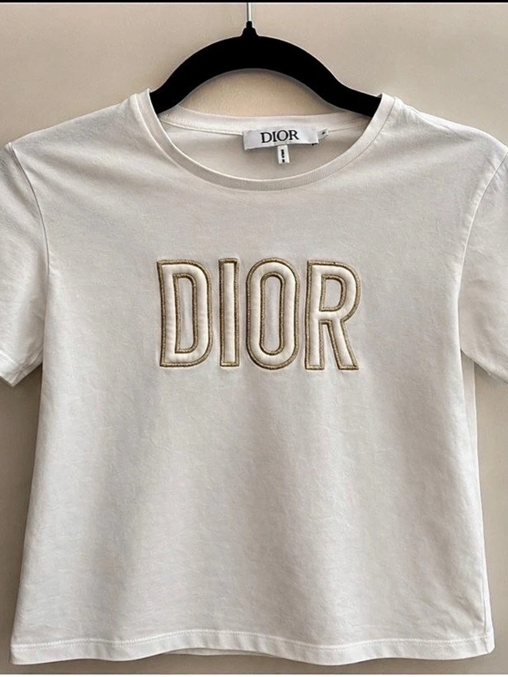 Kids Dior Embroidered Logo T-Shirt Short Sleeve White Size 10